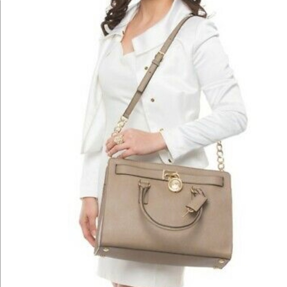 Michael Kors Hamilton NWOT Dune satchel Crossbody - Picture 6 of 13